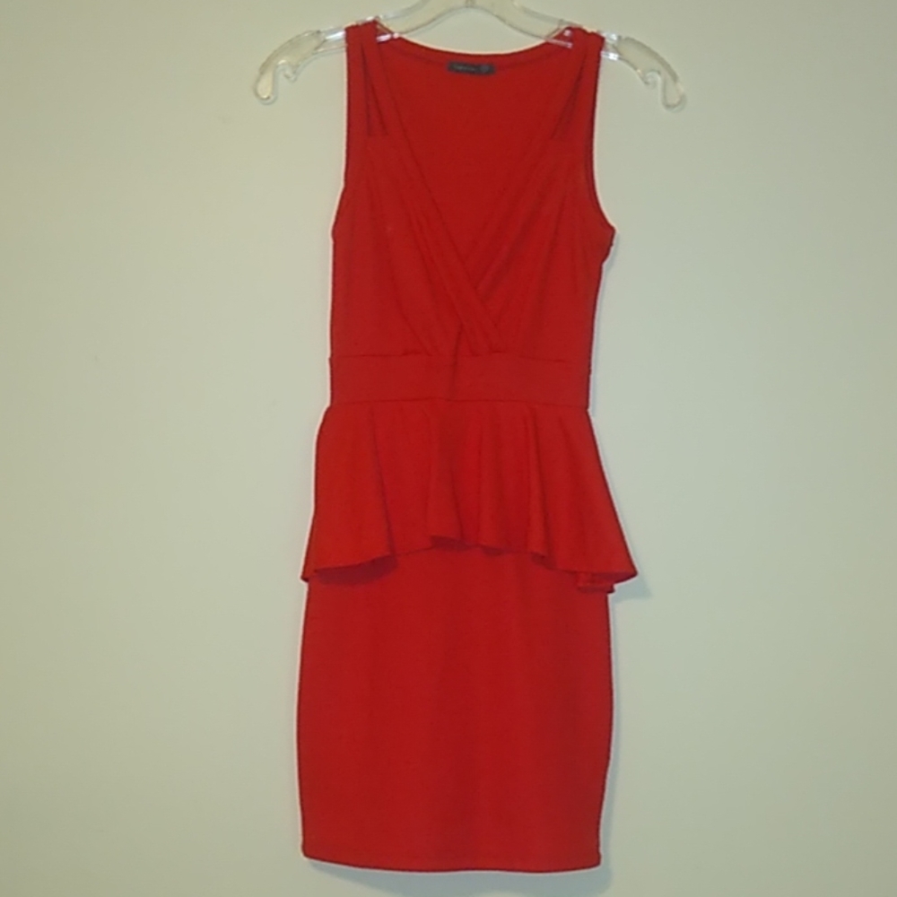 Tangerine peplum Dress